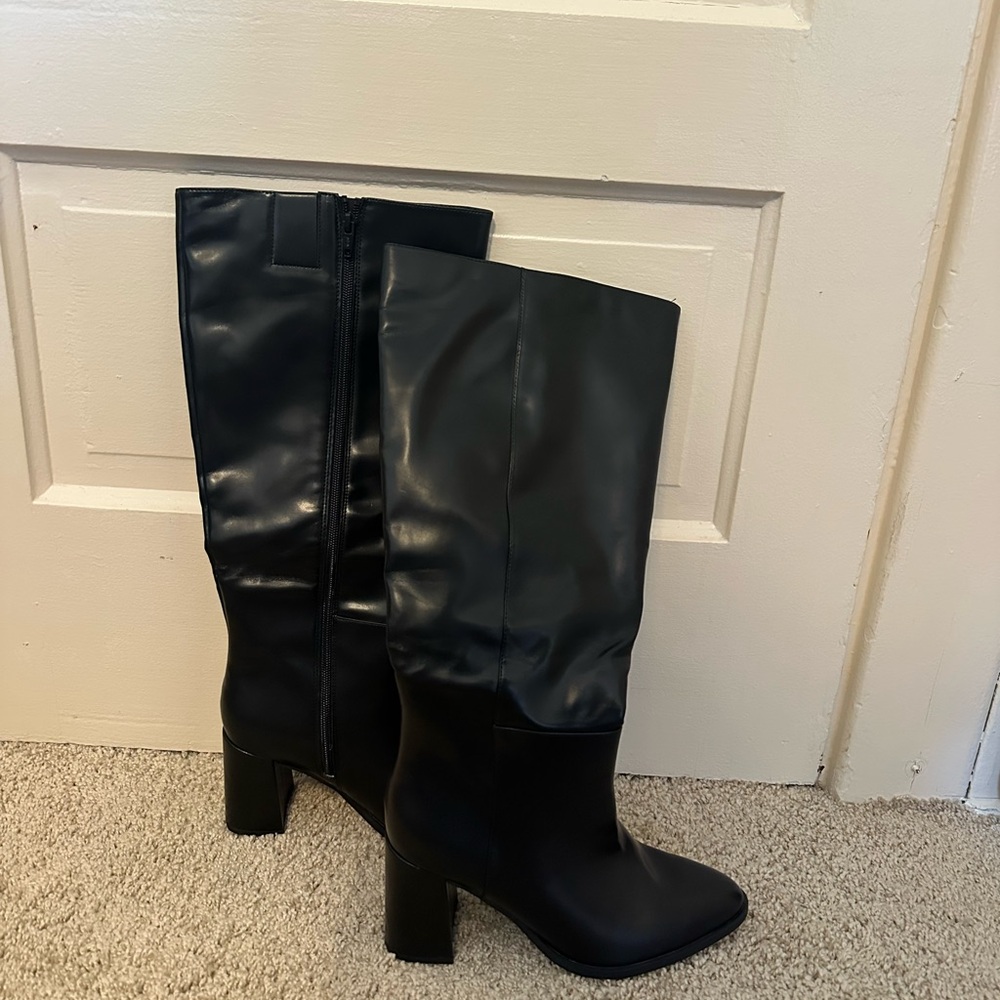 Target Black Heeled Boots for Women size 8 wide calf